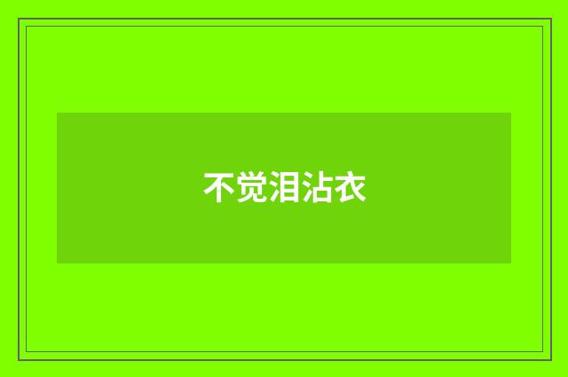 不觉泪沾衣