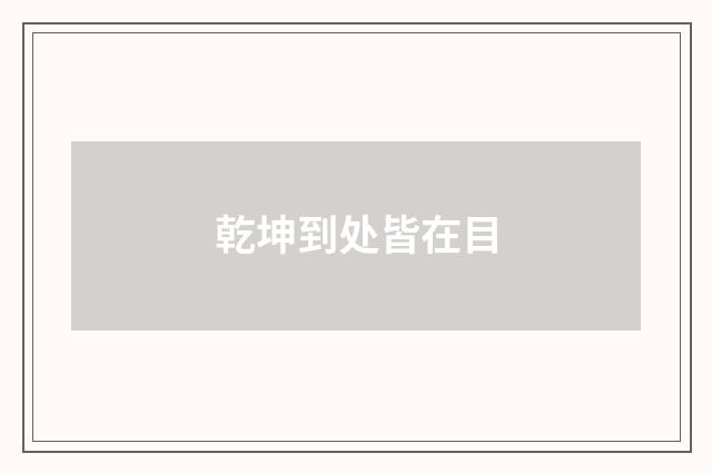 乾坤到处皆在目