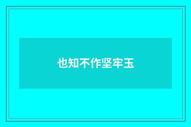 也知不作坚牢玉