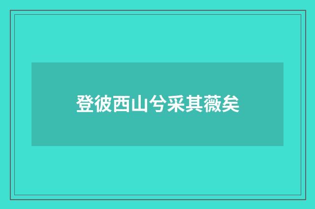 登彼西山兮采其薇矣