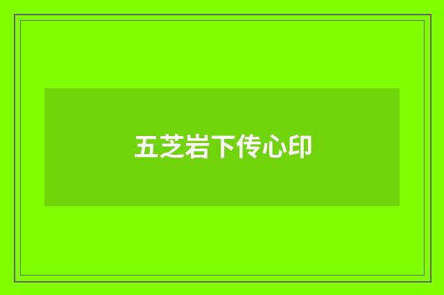 五芝岩下传心印