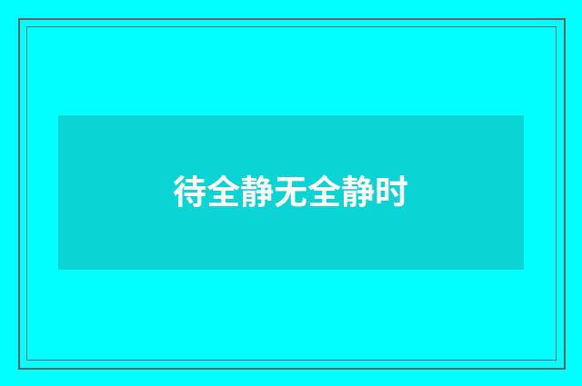 待全静无全静时