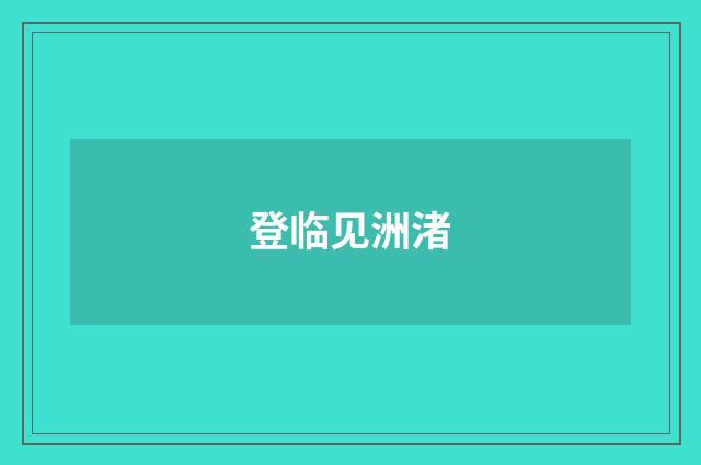 登临见洲渚