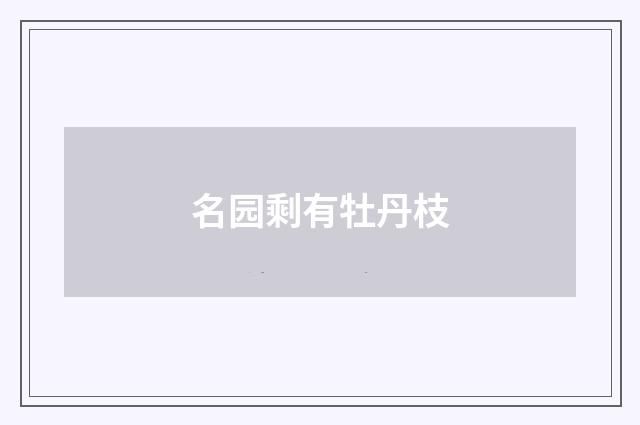 名园剩有牡丹枝