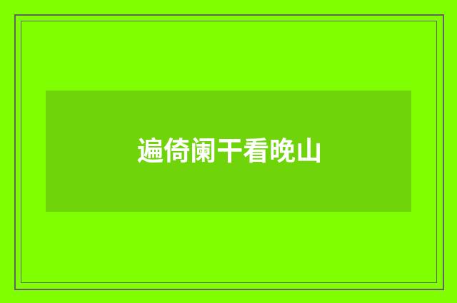 遍倚阑干看晚山
