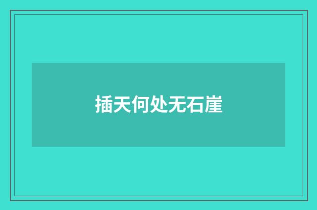 插天何处无石崖
