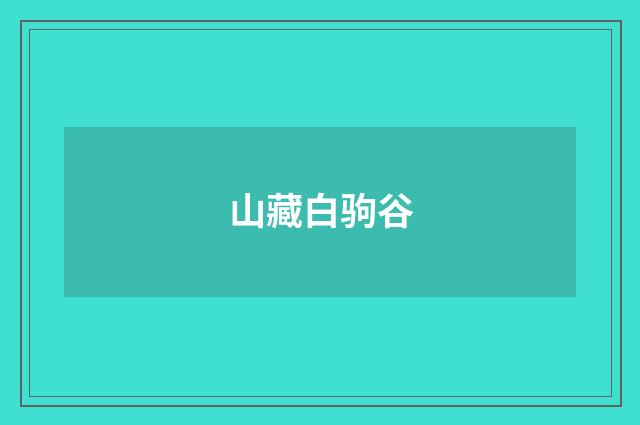 山藏白驹谷