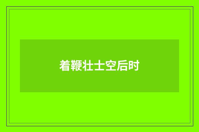 着鞭壮士空后时