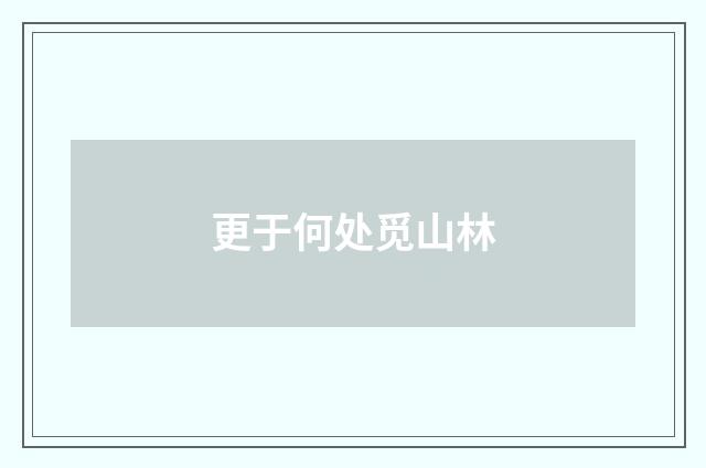 更于何处觅山林