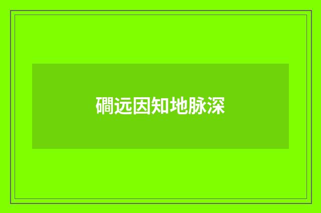 磵远因知地脉深