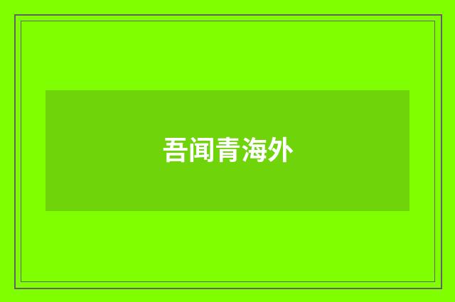 吾闻青海外
