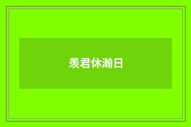 羡君休瀚日