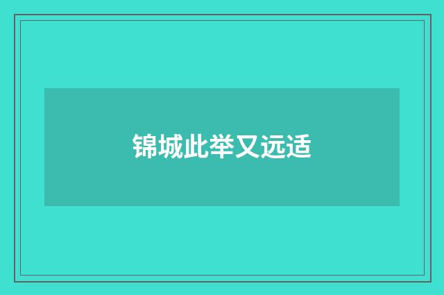 锦城此举又远适