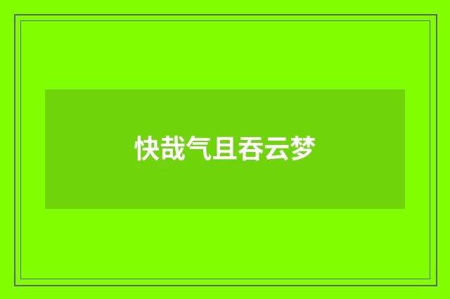快哉气且吞云梦