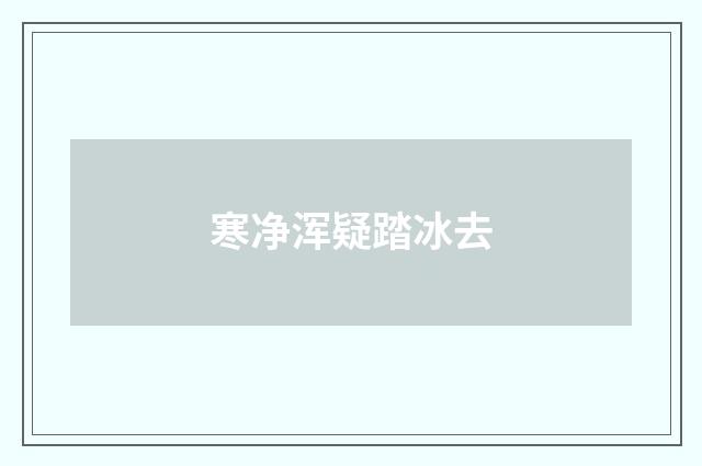 寒净浑疑踏冰去