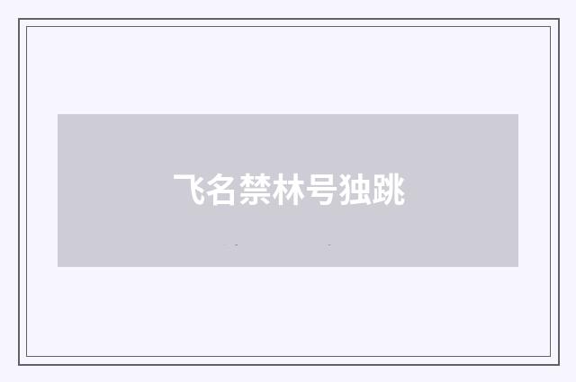 飞名禁林号独跳