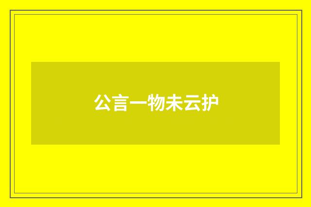 公言一物未云护