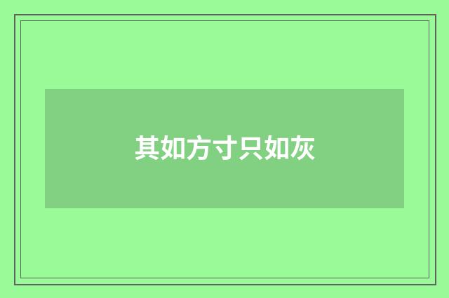 其如方寸只如灰