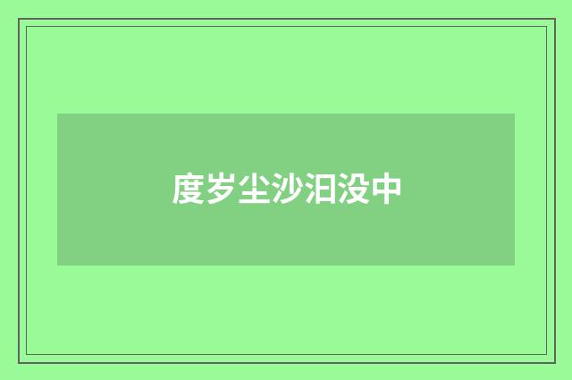 度岁尘沙汩没中