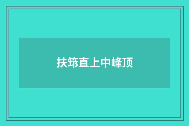 扶筇直上中峰顶