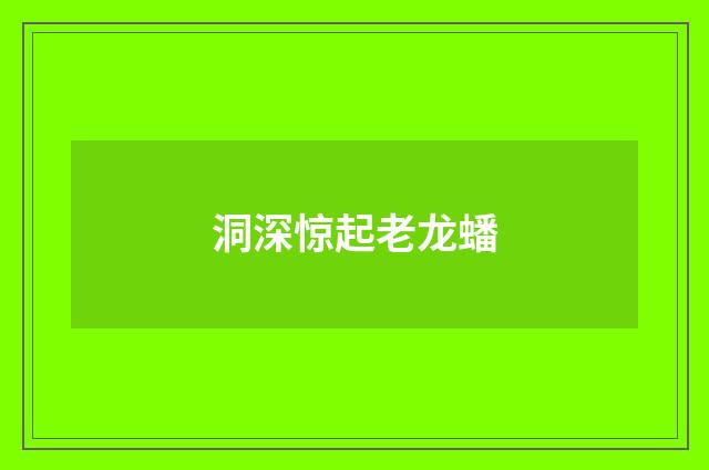 洞深惊起老龙蟠