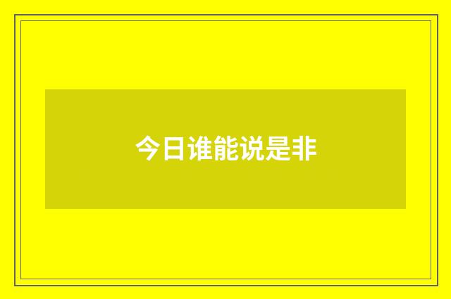 今日谁能说是非