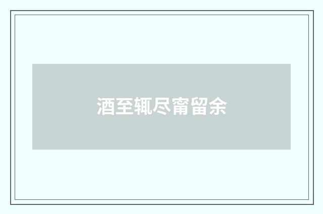 酒至辄尽甯留余