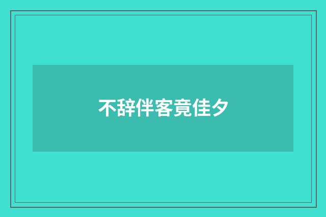 不辞伴客竟佳夕