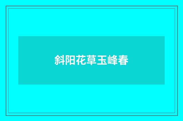 斜阳花草玉峰春