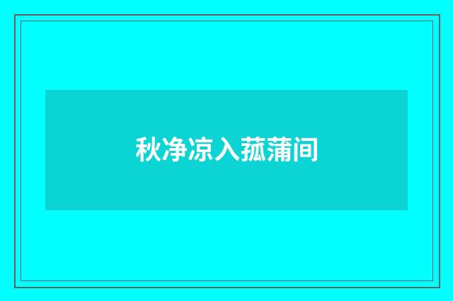 秋净凉入菰蒲间