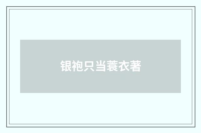 银袍只当蓑衣著