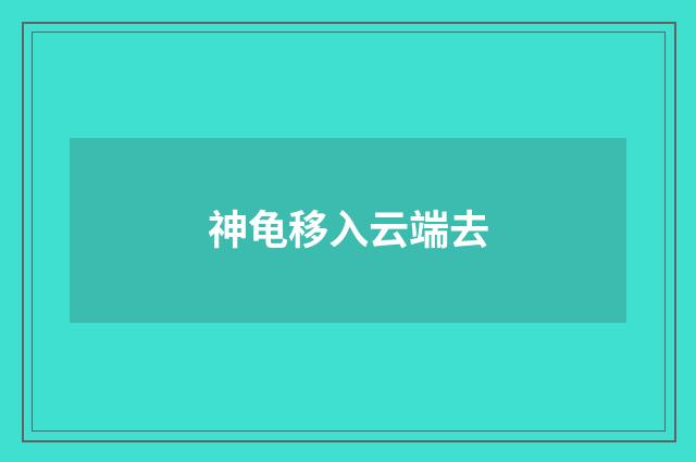 神龟移入云端去