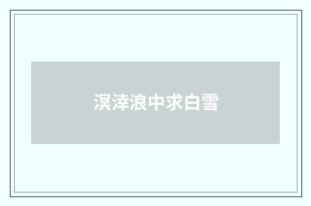 溟涬浪中求白雪
