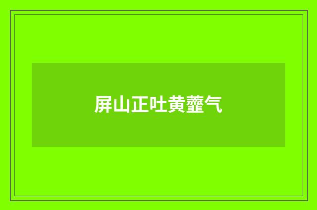 屏山正吐黄虀气