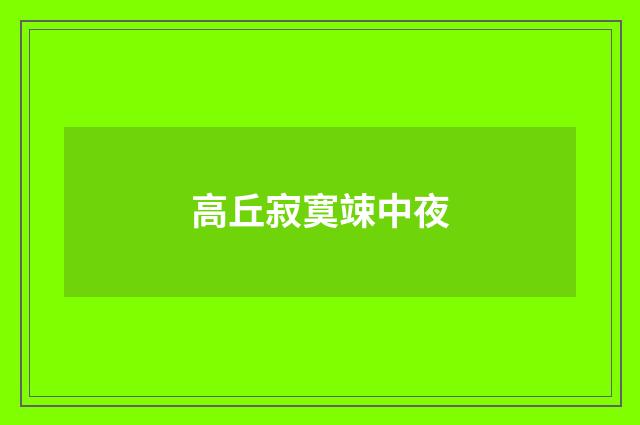 高丘寂寞竦中夜