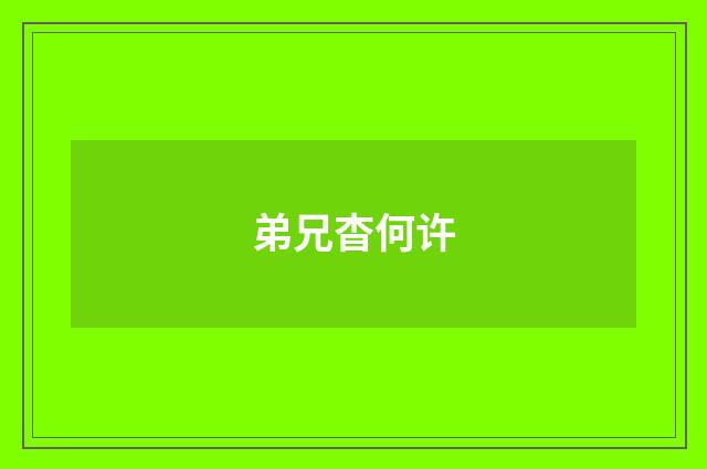 弟兄杳何许