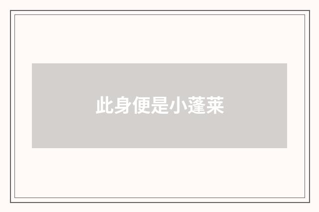 此身便是小蓬莱