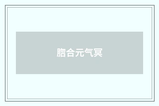 脗合元气冥