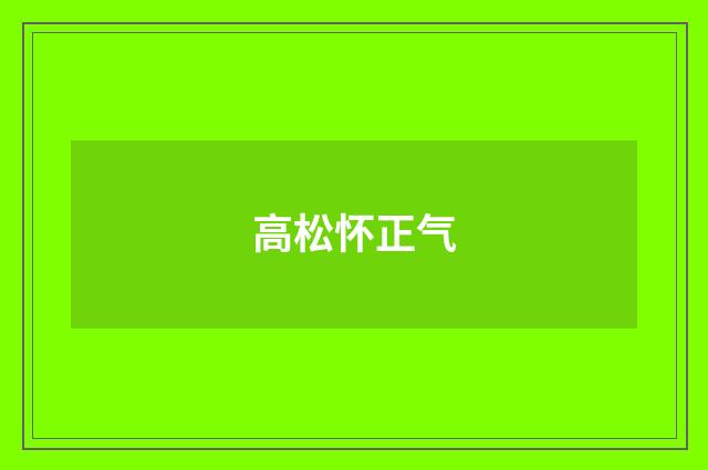 高松怀正气
