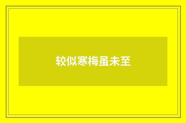 较似寒梅虽未至