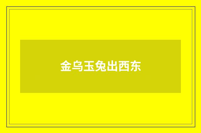 金乌玉兔出西东