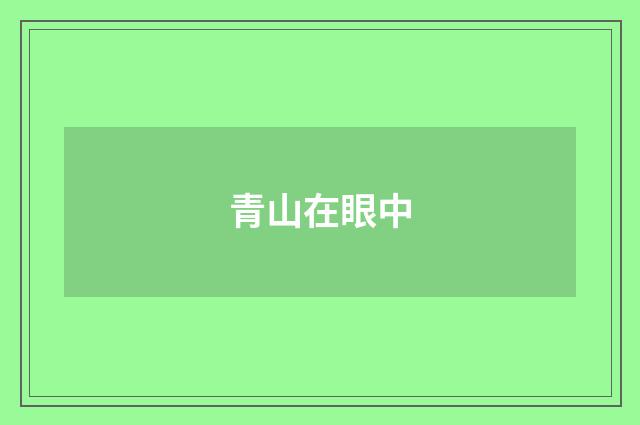 青山在眼中