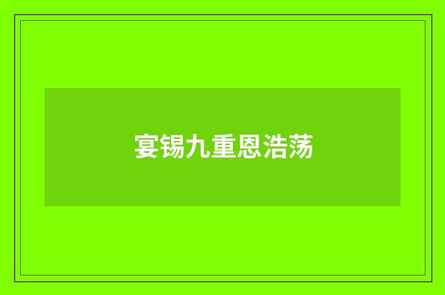宴锡九重恩浩荡