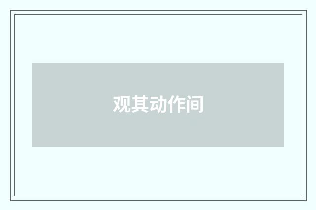 观其动作间