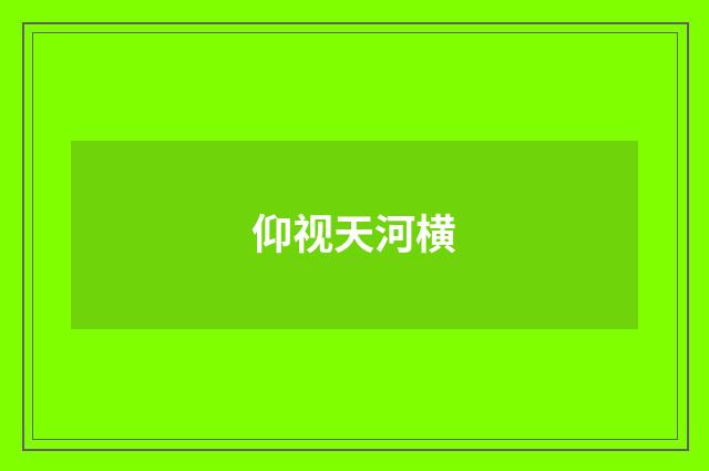 仰视天河横