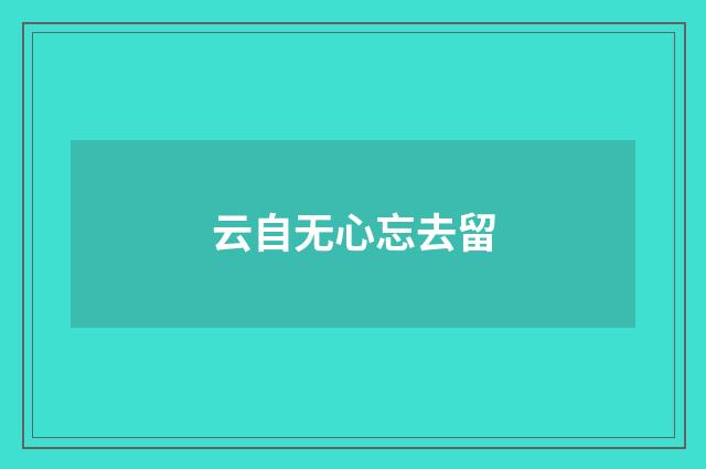 云自无心忘去留