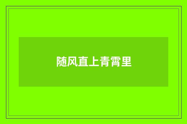 随风直上青霄里