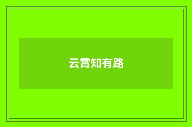 云霄知有路