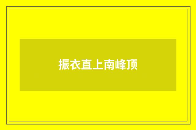 振衣直上南峰顶