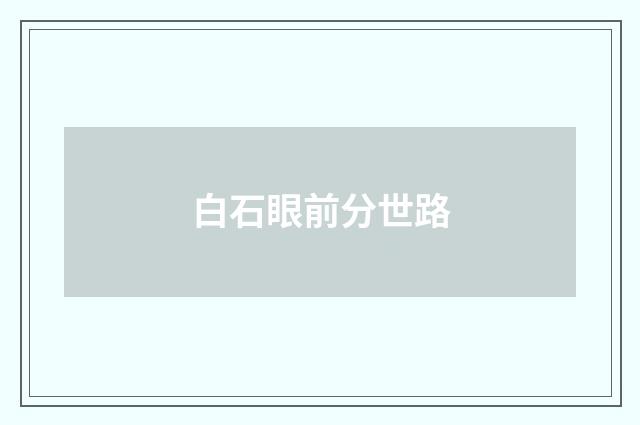 白石眼前分世路